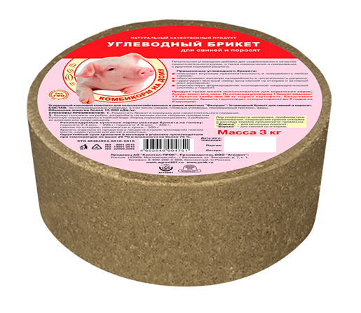 Фелуцен углеводный брикет для свиней и поросят 3 кг